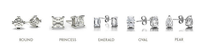 Diamond Stud Earrings - Diamond Shape
